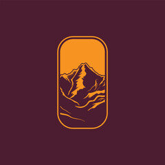 Mountain logo design inspiration, Mountain illustration, outdoor adventure . Vector graphic print for t shirt and other uses
