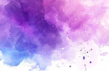 Obraz premium Abstract Watercolor Wash: A ethereal blend of purple, blue, and pink hues in an abstract watercolor wash, creating a mesmerizing background for design or decoration.