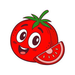 Obraz premium tomato cartoon illustration