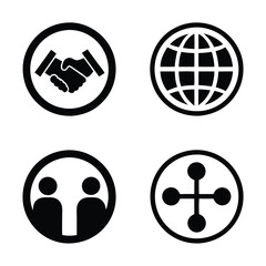 Silhouette Business Network Icons for Web and Marketing