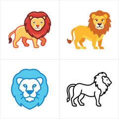 set of lion icons