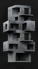 Fototapeta premium Abstract 3D Render of Modern Concrete Building
