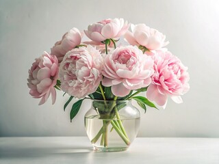 Minimalist Pink Peony Bouquet in Vase - Elegant Floral Still Life