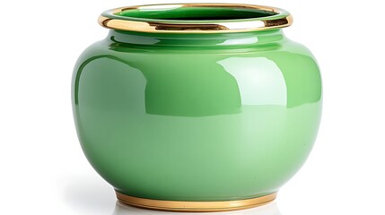 Green ceramic pot decor