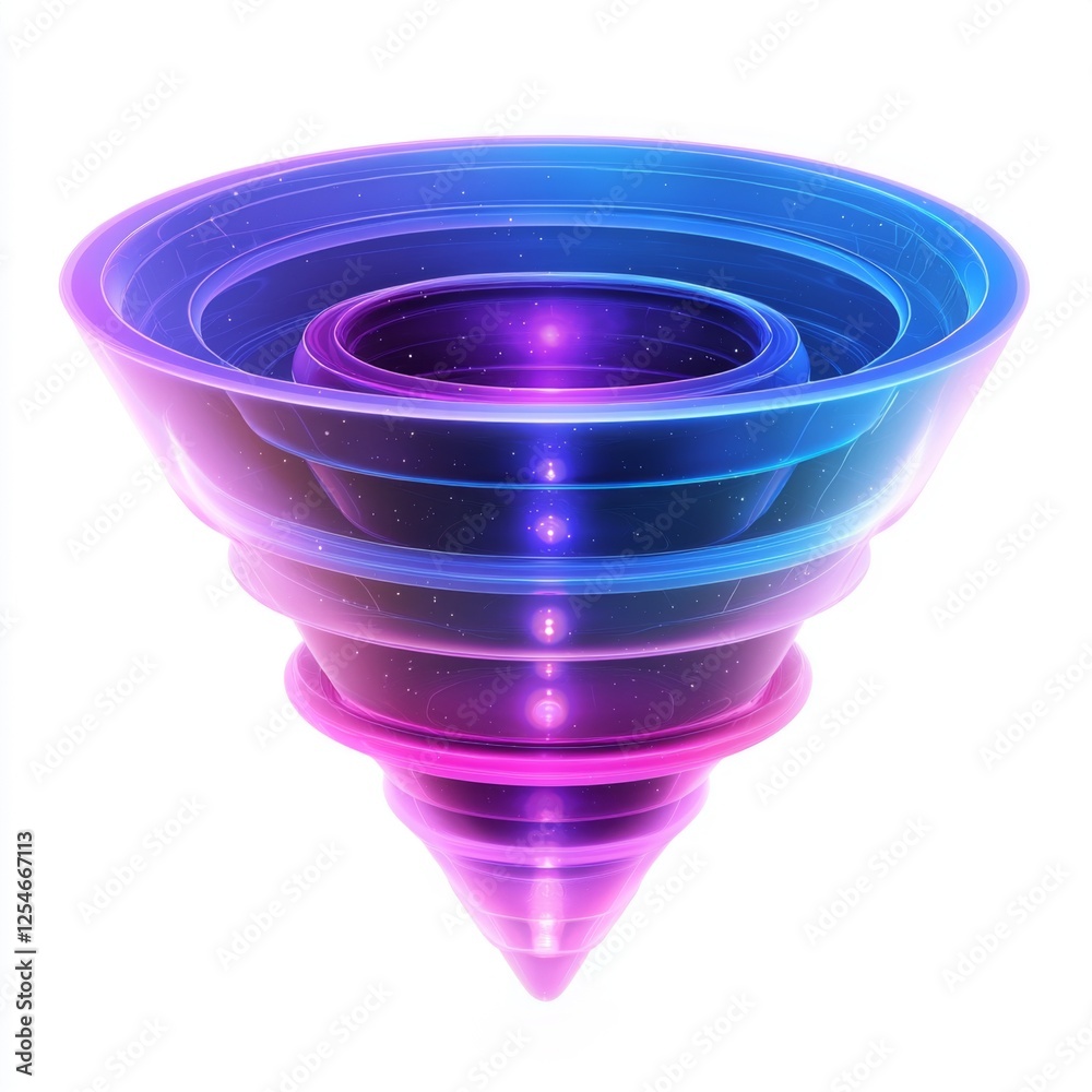 Canvas Prints vibrant abstract spiral design with layers of blue and pink gradient colors in cosmic background