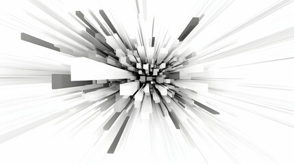 Abstract 3D Grey and White Geometric Explosion Background Illustration