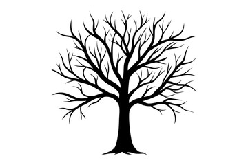 Obraz premium Bare Tree Silhouette vactor on white background