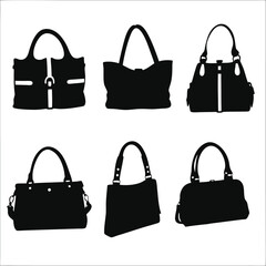 Ladies Bag Silhouette Set Stylish Handbag Collection