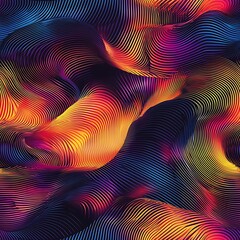 Abstract Multi-colored Lines Art Background with Wave Pattern Texture