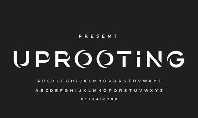 Abstract minimal future alphabet fonts. simple typography sport future creative font . vector illustrator