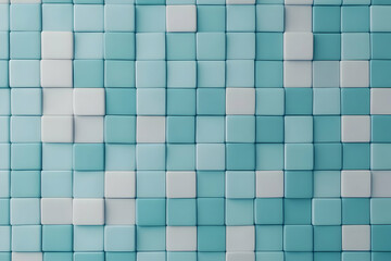 Fototapeta premium Abstract 3D Cube Background Teal and White