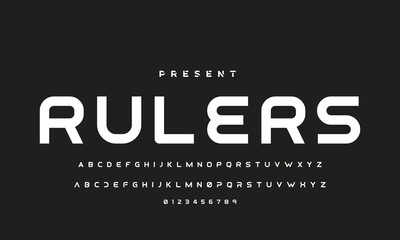 Abstract minimal future alphabet fonts. simple typography sport future creative font . vector illustrator