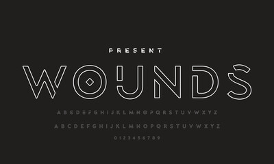 Abstract minimal future alphabet fonts. simple typography sport future creative font . vector illustrator