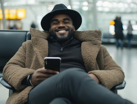 Smiling Man Airport Lounge