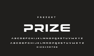 Abstract minimal future alphabet fonts. simple typography sport future creative font . vector illustrator