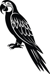 Parrot Macaw premium quality silhouette and line art vector illustration, Parrot Macaw vector icon design