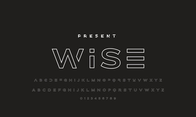Abstract minimal future alphabet fonts. simple typography sport future creative font . vector illustrator