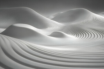 Abstract 3D White Wave Background