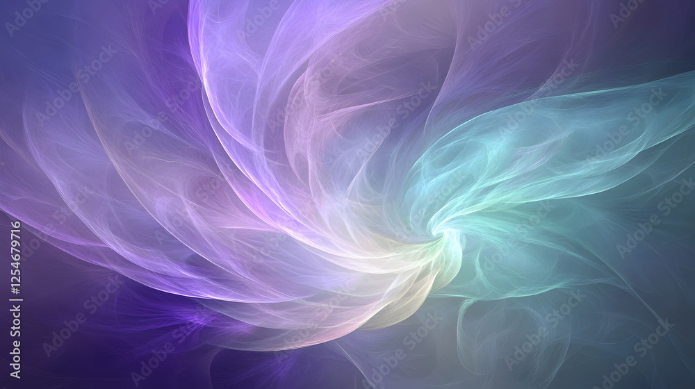 Poster purple and blue abstract background with dynamic glowing elements and shapes for visual design proje