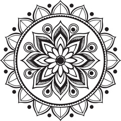 Elegant Black and White Mandala