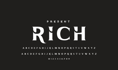 Abstract minimal future alphabet fonts. simple typography sport future creative font . vector illustrator