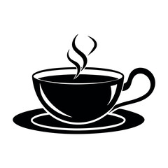 Cup of coffee vector illustration. silhouette.