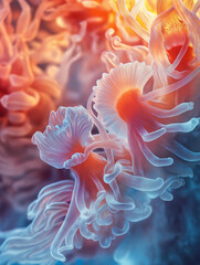 Colorful background of various types of Coral in various colors