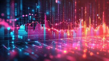 Obraz premium Innovative data visualization of financial trends in a tech-driven world