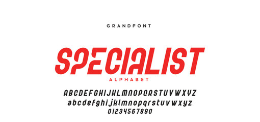 Digital modern alphabet font. Creative abstract urban, futuristic, fashion, sport, minimal technology typography. Simple vector illustration with number