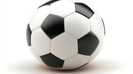 Obraz premium Classic black and white soccer ball on white background.