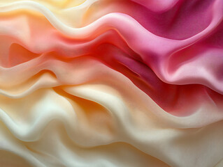 Fototapeta premium Elegant fluid abstract background soft flowing silk texture rich red cream smooth fabric aesthetic luxurious digital artwork delicate wavy motion realistic satin drapery romantic artistic design