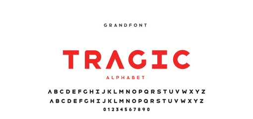 Digital modern alphabet font. Creative abstract urban, futuristic, fashion, sport, minimal technology typography. Simple vector illustration with number