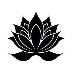 Silhouettes of lotus flowers. Lotus flowers vector illustration.