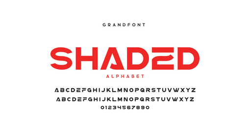 Digital modern alphabet font. Creative abstract urban, futuristic, fashion, sport, minimal technology typography. Simple vector illustration with number