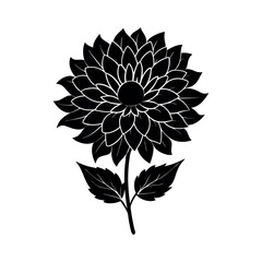 vector illustration of a flower. silhouette of a flower.