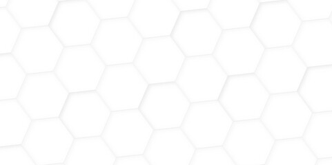 White and gray hexagon futuristic technology honeycomb pattern vector design. futuristic geometry pattern honeycomb mosaic and tile texture. Geometric mesh minimal clean gradient color for wallpaper.