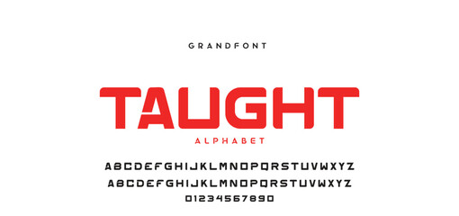 Digital modern alphabet font. Creative abstract urban, futuristic, fashion, sport, minimal technology typography. Simple vector illustration with number