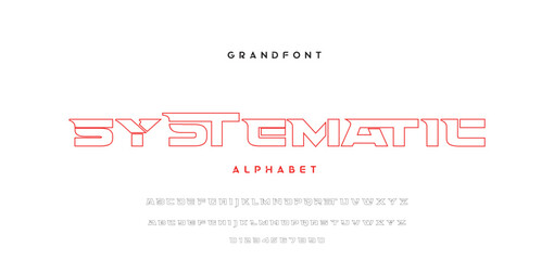 Digital modern alphabet font. Creative abstract urban, futuristic, fashion, sport, minimal technology typography. Simple vector illustration with number