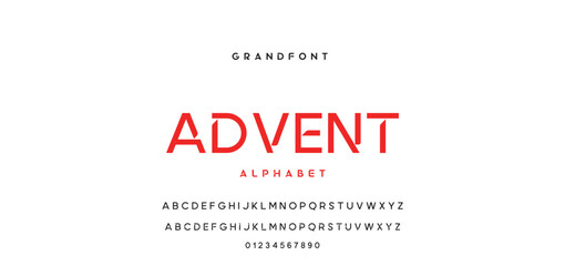 Digital modern alphabet font. Creative abstract urban, futuristic, fashion, sport, minimal technology typography. Simple vector illustration with number
