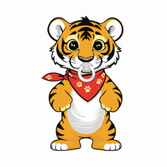 Little Tiger's First Day Out: With a Pacifier and a Cute Red Bandana