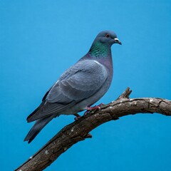 Naklejka premium Pigeons are carnivorous birds that eat grains. They also consume seeds, fruits, plants, etc. Pigeons are very healthy and clean creatures.