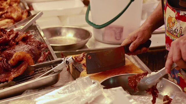 Street Food Butchery at Floating Market