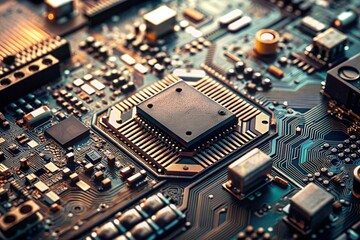 Fototapeta premium close up of a circuit board
