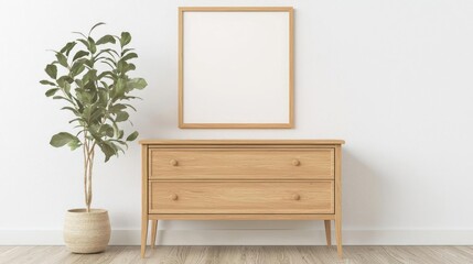 Light Wood Frame and Dresser Interior Design