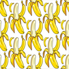 Banana Peel Cartton Seamless Pattern