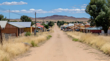Obraz premium Desert town street, houses, hills, travel