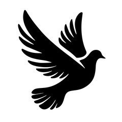 dove vector silhouette of bird flying 