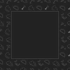 weather frame. doodle weather square frame. hand drawn weather frame background. weather background