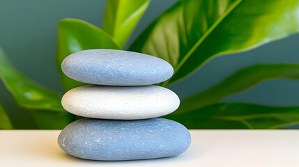 Obraz premium Stack of Smooth Stones Illustration