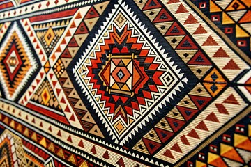 tribal inspired pattern with bold geometric shapes and tribal motifs adding a cultural and ethnic flair to designs